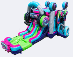 GLITCH BOUNCE HOUSE w/ Slide AND GAMING CHAIR