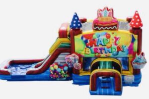 Backyard Party Happy Birthday Bounce House Rental -Wisconsin Inflatables