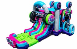 GLITCH BOUNCE HOUSE w/ Slide AND GAMING CHAIR